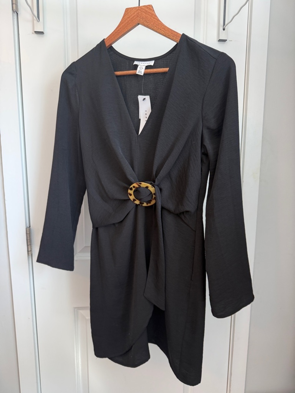 Topshop Black V-Neck dress US2